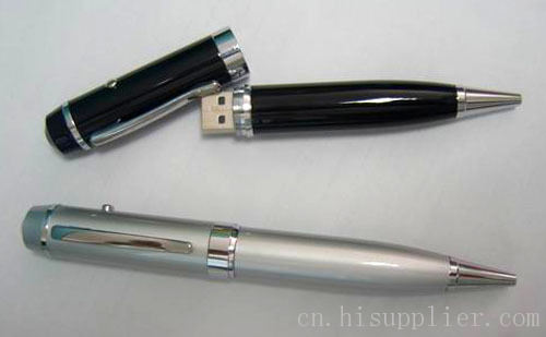 全铜激光笔U盘笔\/可自制LOGO 笔式U盘 签字笔
