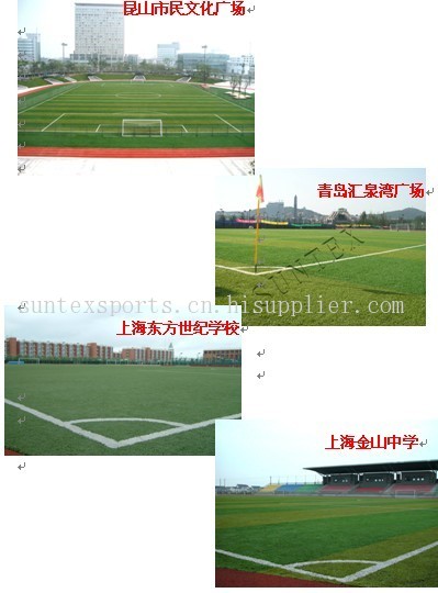 PE  50MM 双筋分色足球场用人造草坪