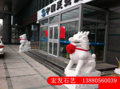 德阳银行大门石狮雕塑
