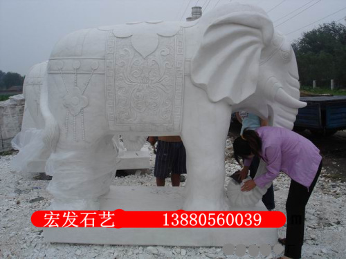 成都大型大象石雕雕塑