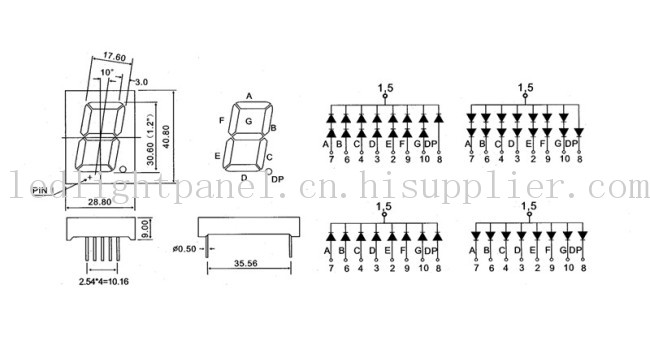 7段数码管显示英文字母和数字