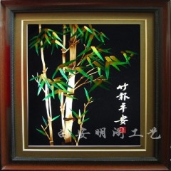 西安麦杆画-竹报平安麦秆画工艺画麦稭画芦苇画供应库-海商网,工艺品