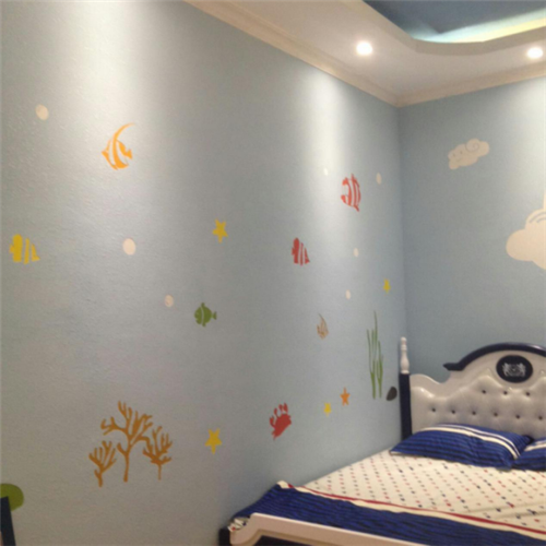 儿童房艺术涂料和矽藻泥配合的相得益彰