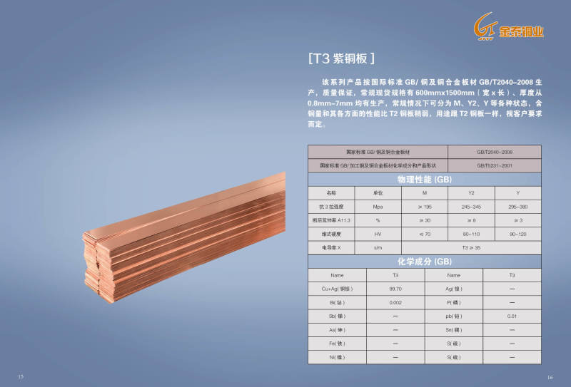 溫州優*T3紫銅板廠商——T2銅板公司